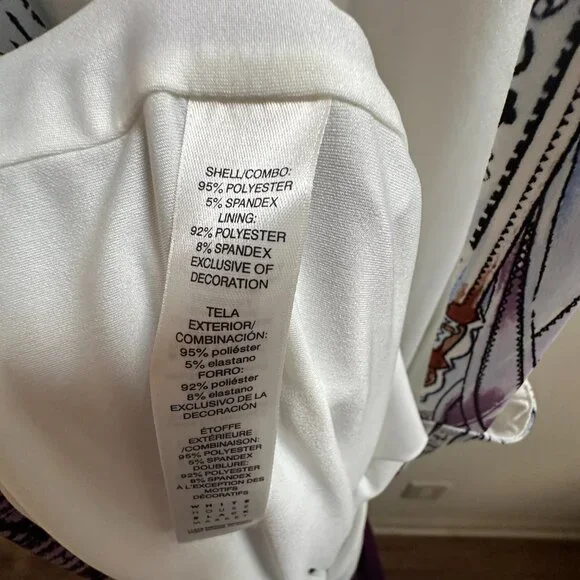 White House Black Market White Blue Purple Paisley Jewel Halter Dress Sz M - Picture 8 of 10